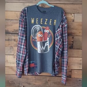 Upcycled Weezer Graphic Long Sleeve Shirt